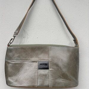 Women’s Leather Prune Shoulder Bag in Olive Green